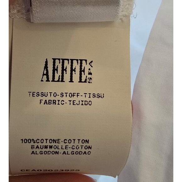 Cedric Charlier classic white 100% cotton top with drawstring women's size 4 - Picture 8 of 8